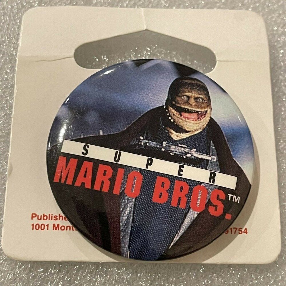 VTG Goomba Toad Super Mario Brothers 1993 Movie Promo Button Pin Pinback